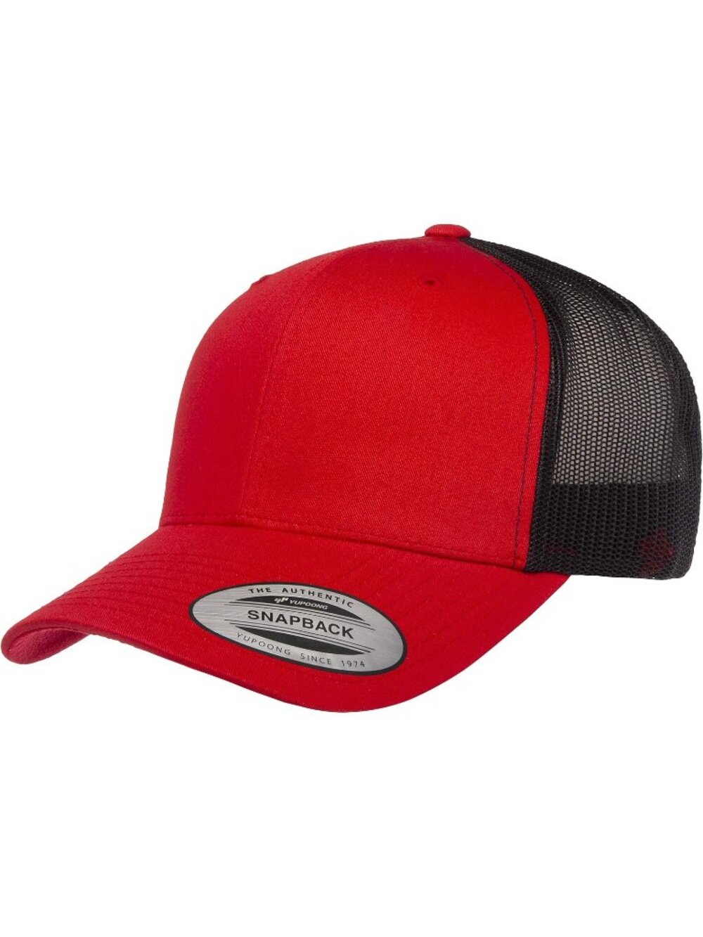 Men's Red/Black Cotton Classics Trucker Mesh Cap YP Snapback Loose Fit Hat Cap